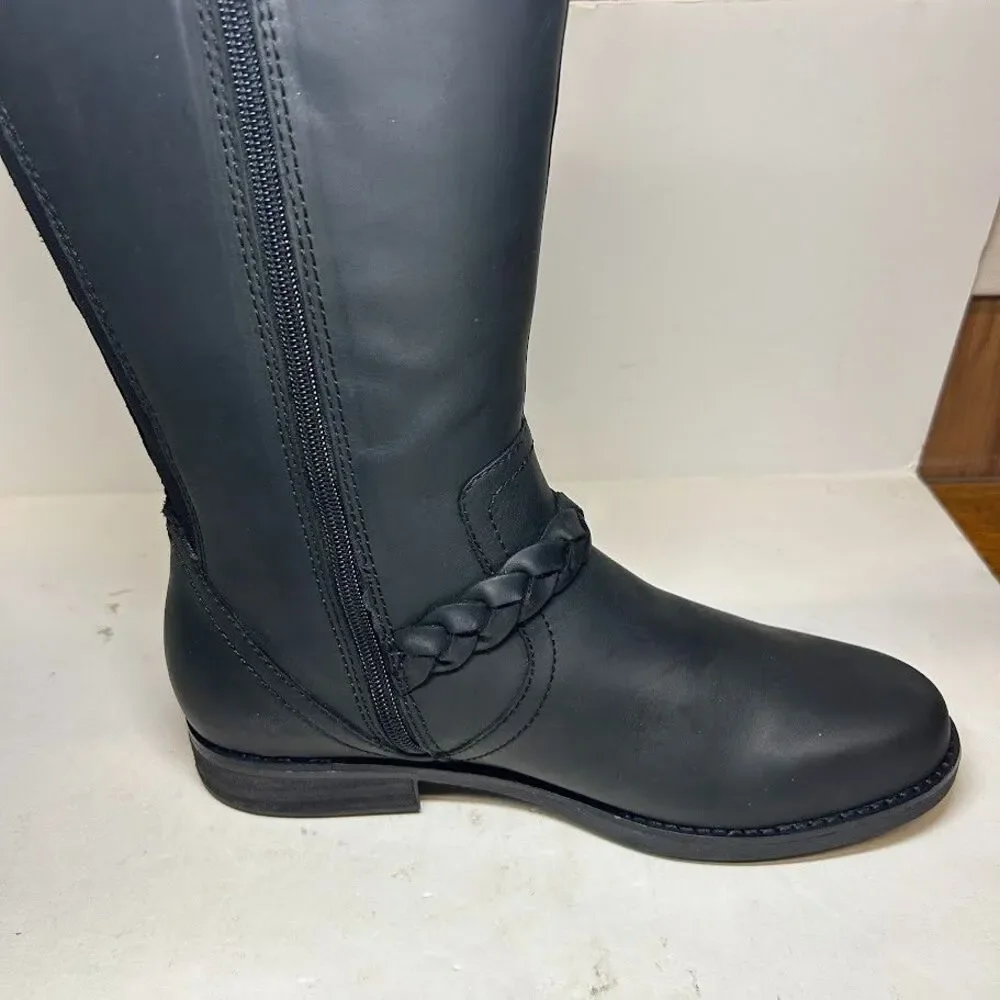 Earth Womens 10 M Black Zip Up Knee High Riding Boots DISPLAY QV9